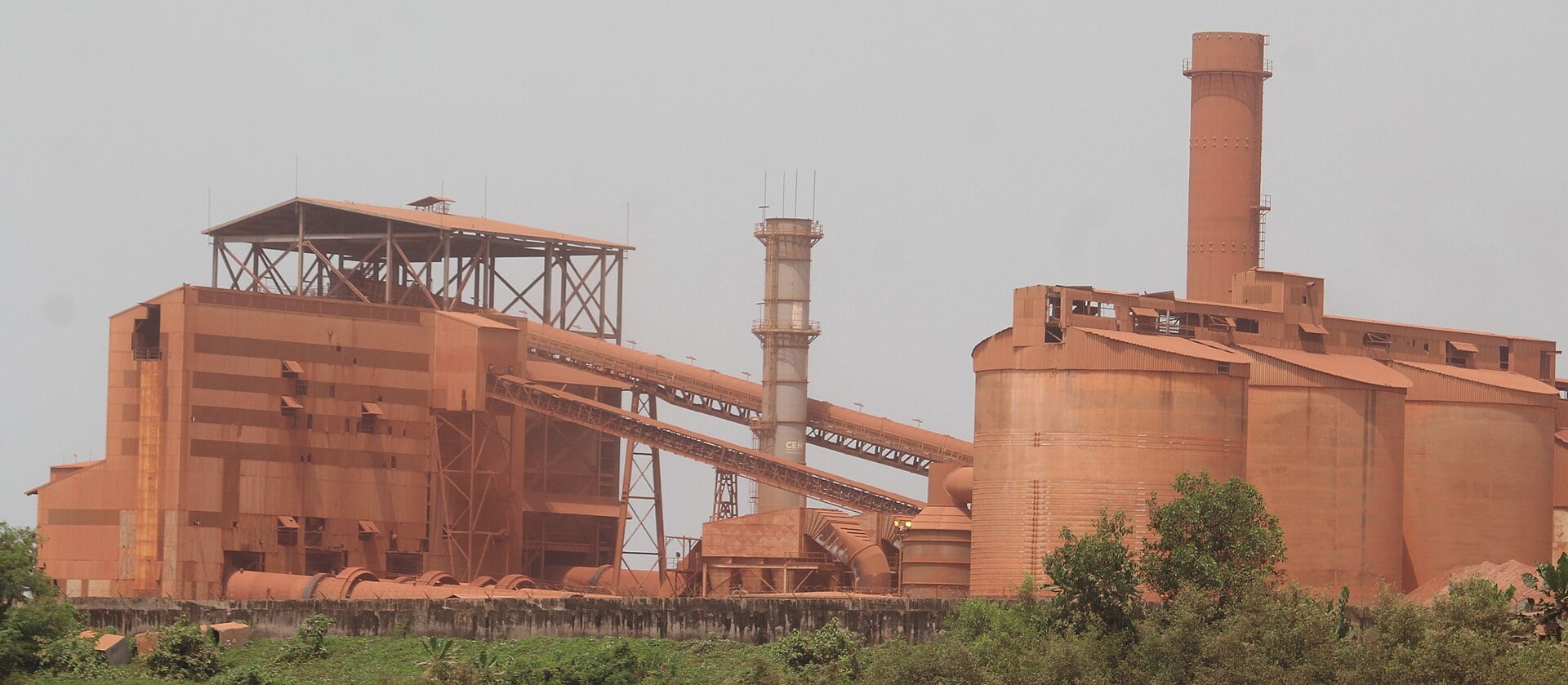The Compagnie des Bauxites de Guinée bauxite plant at Kamsar, Boké region, Guinea