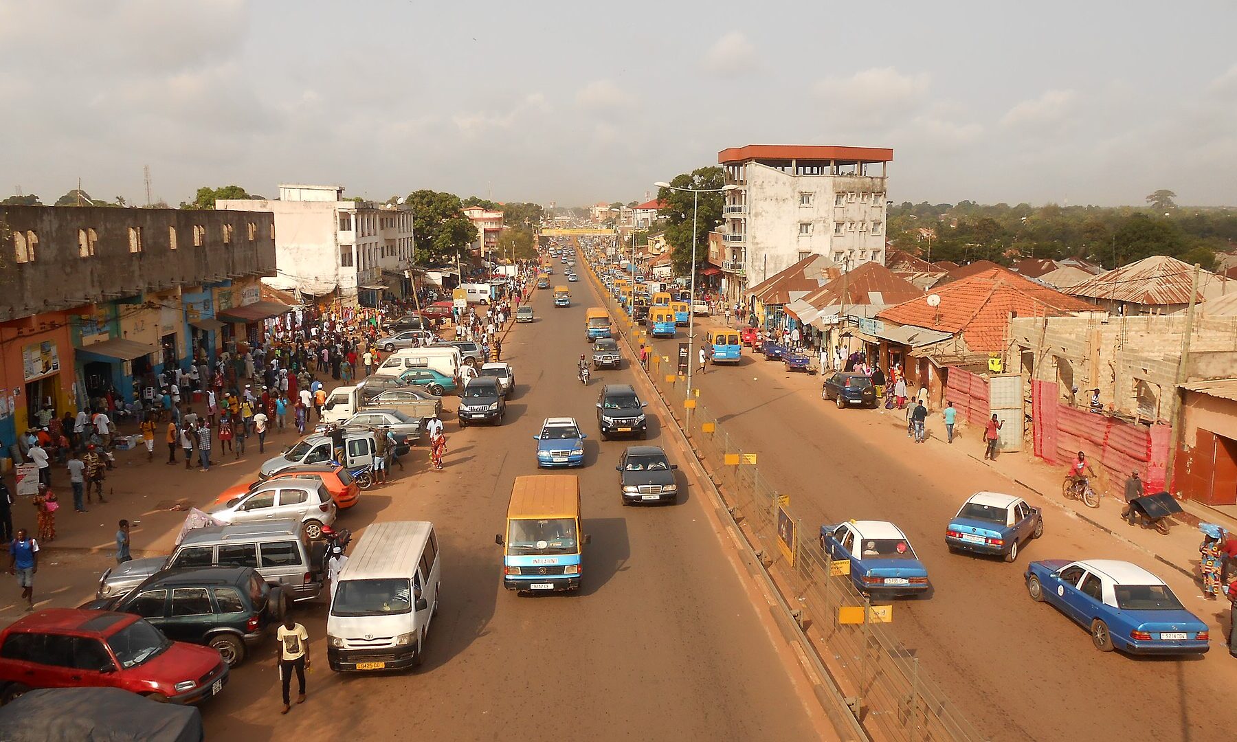 Busy avenue in Bissau, Guinea-Bissau