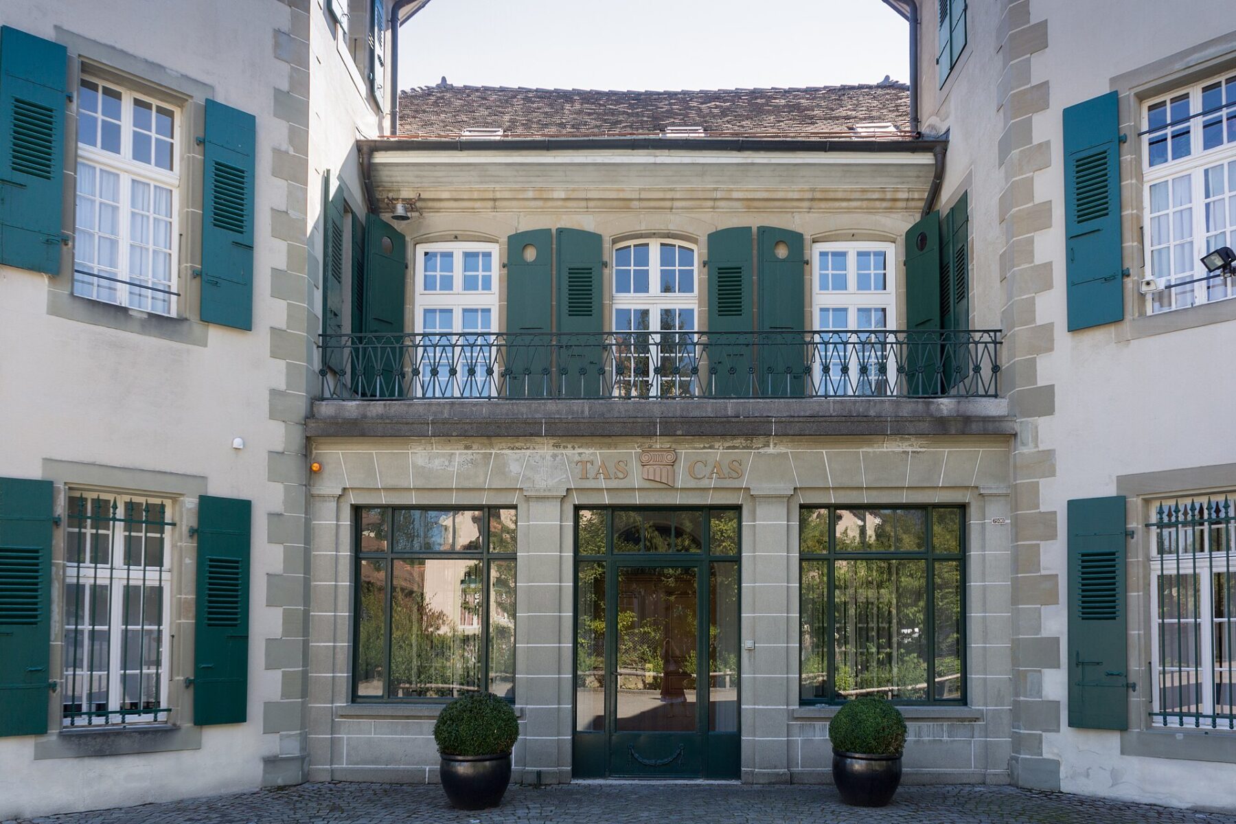 Entrance of the building of the Court of Arbitration for Sport in Lausanne, Switzerland