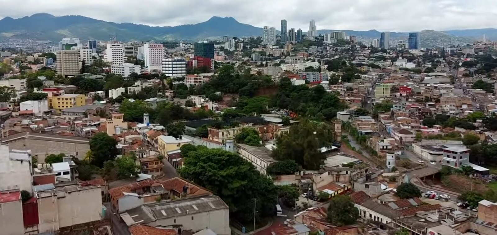 Honduras neighbourhood hub: aerial view of Tegucigalpa, the capital
