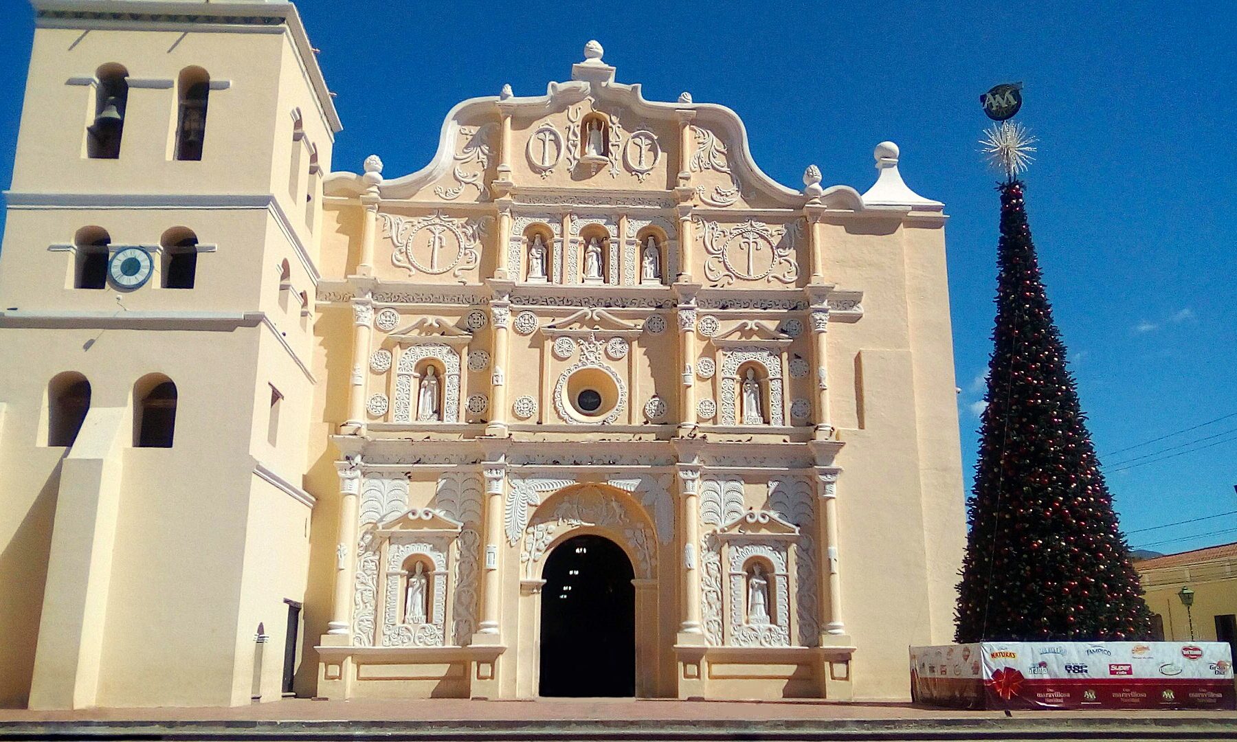 Facade of the Cathedral of the Immaculate Conception in Comayagua, Honduras