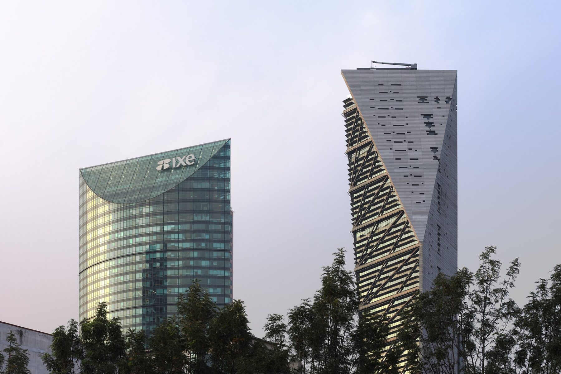Two office towers on Paseo de la Reforma in Mexico City, the capital's financial corridor
