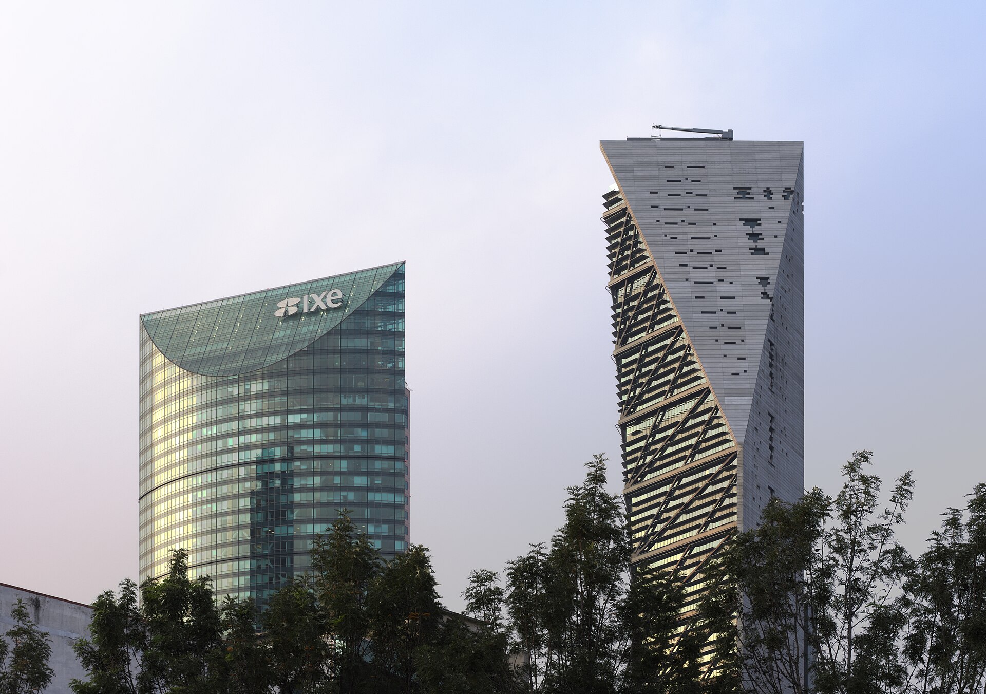 Two office towers on Paseo de la Reforma in Mexico City, the capital's financial corridor