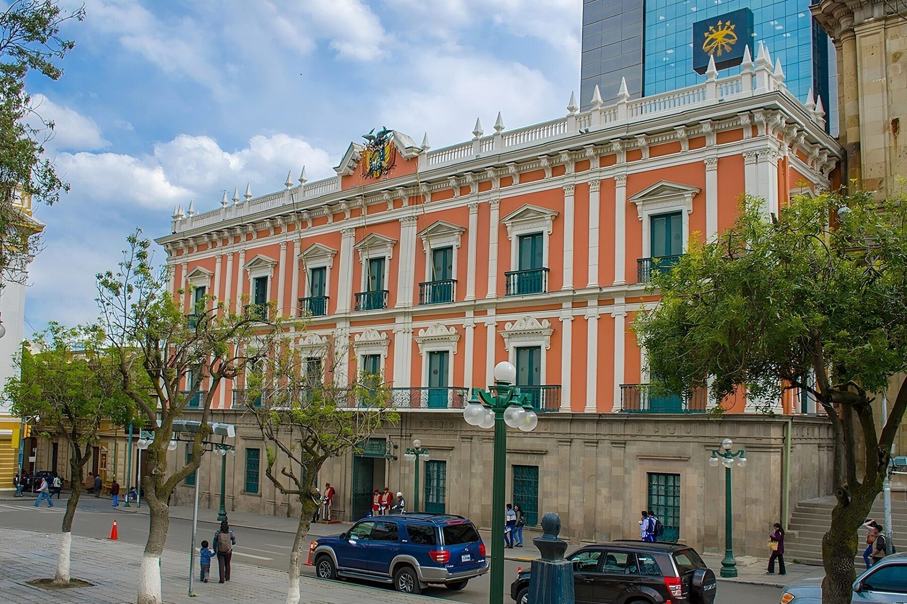 The Palacio Quemado, the government palace on Plaza Murillo in La Paz, Bolivia