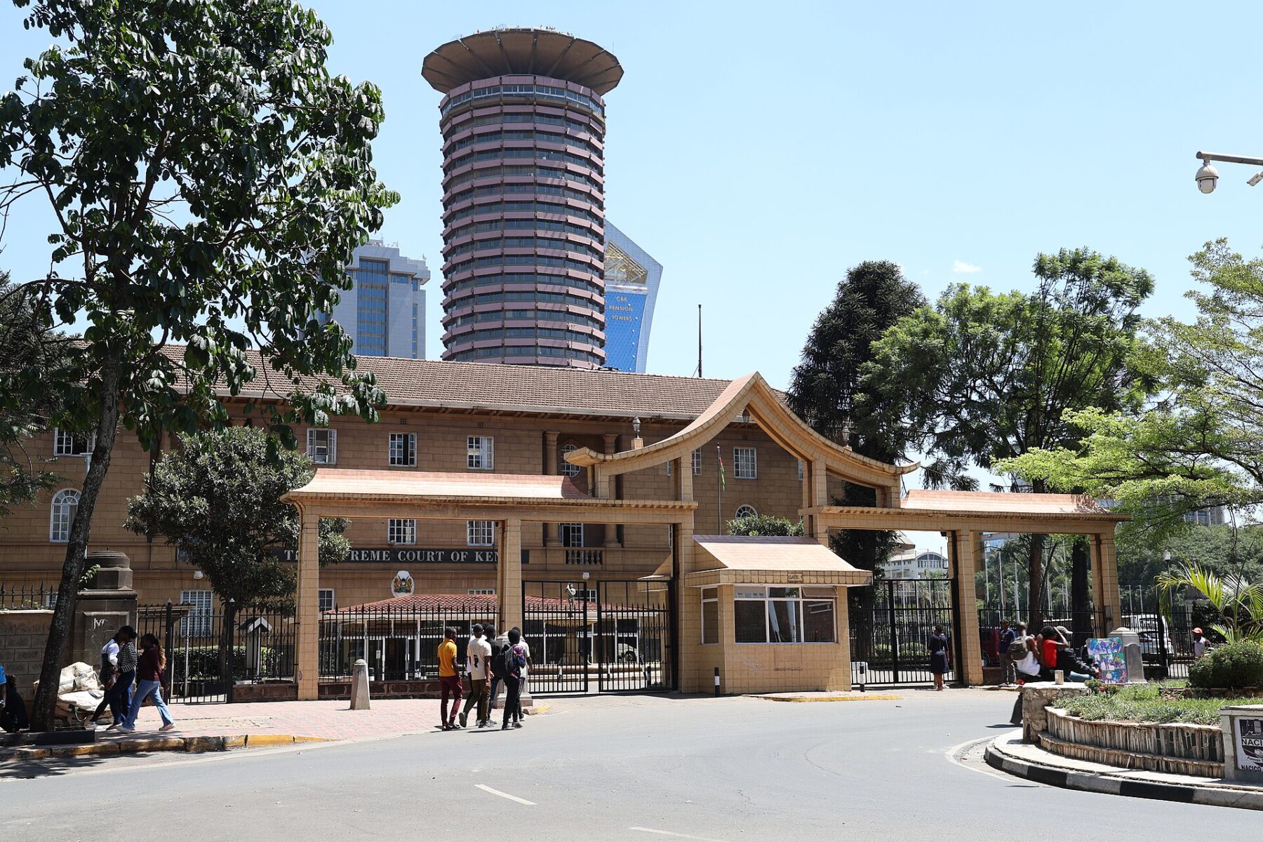 Gate and front of the Supreme Court of Kenya building in Nairobi
