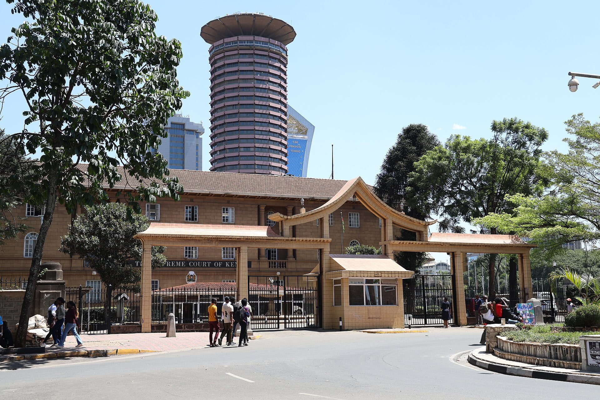 Gate and front of the Supreme Court of Kenya building in Nairobi