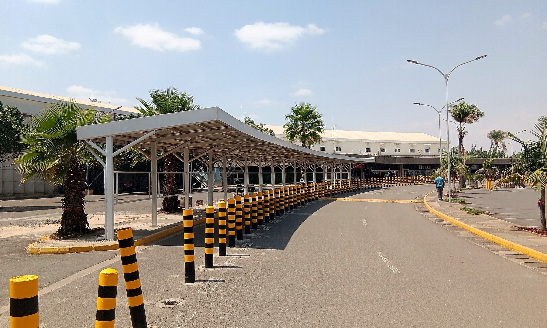 The terminal forecourt at Jomo Kenyatta International Airport in Nairobi, Kenya