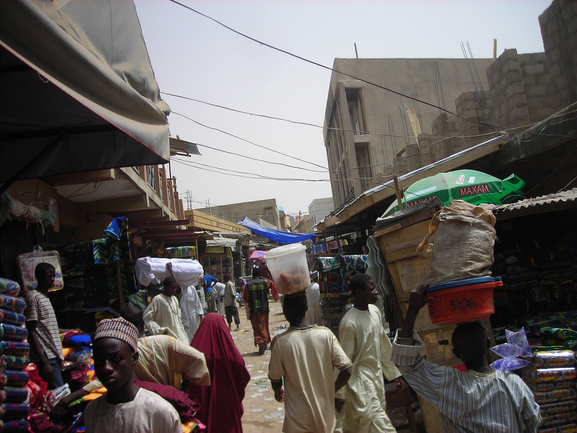 A busy market street in Kano, northern Nigeria