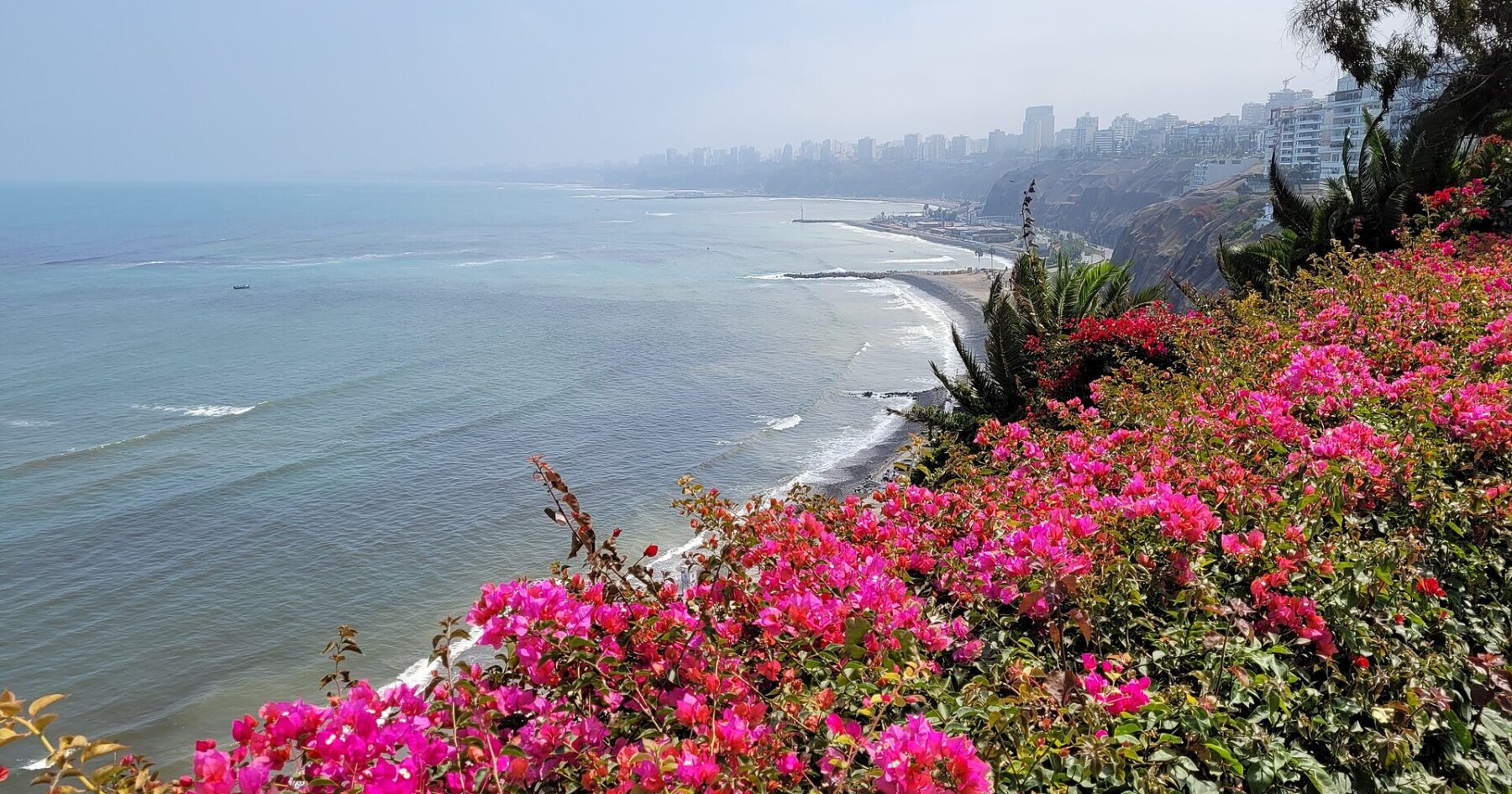 The Costa Verde coastline and cliffs of Lima, Peru