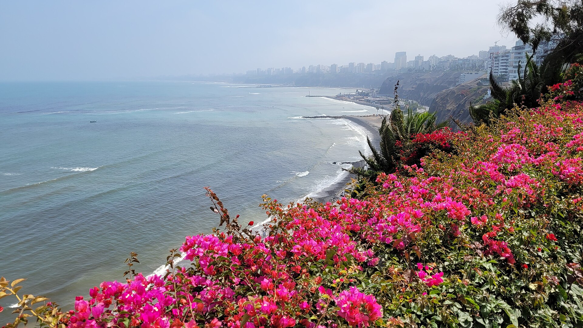 The Costa Verde coastline and cliffs of Lima, Peru
