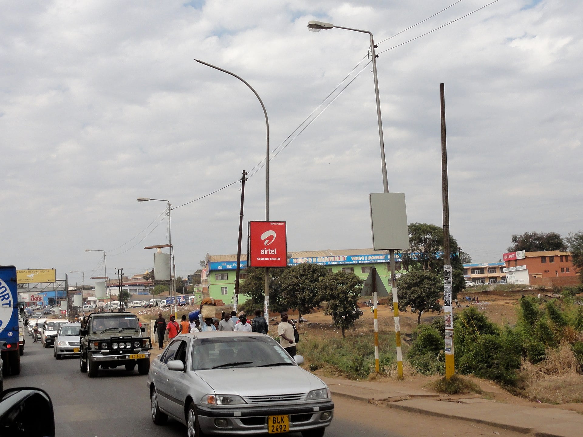 Traffic on a main road in the Kanengo area of Lilongwe, Malawi