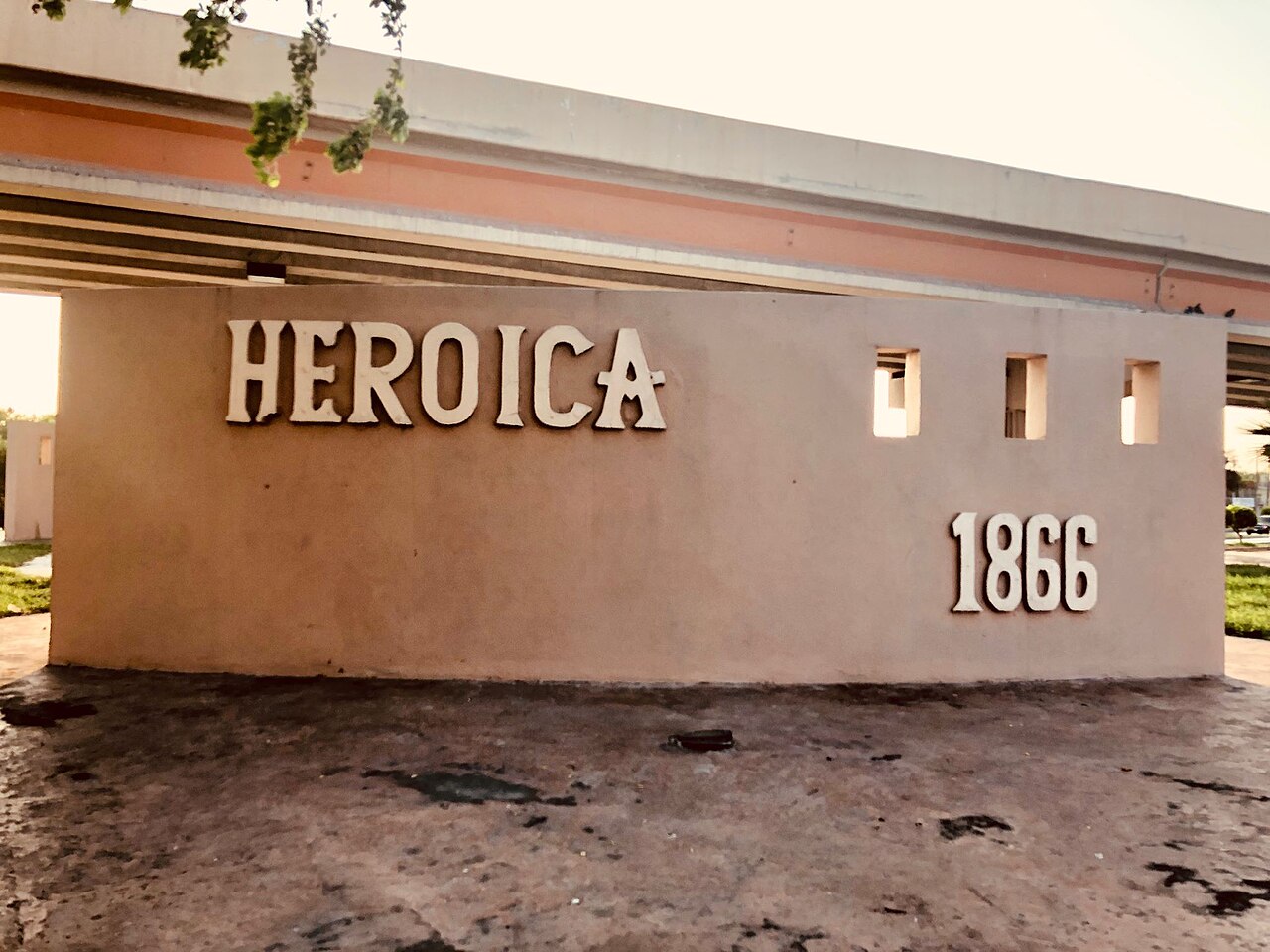 Wall of the Heroica 1866 monument in Matamoros, Tamaulipas, Mexico