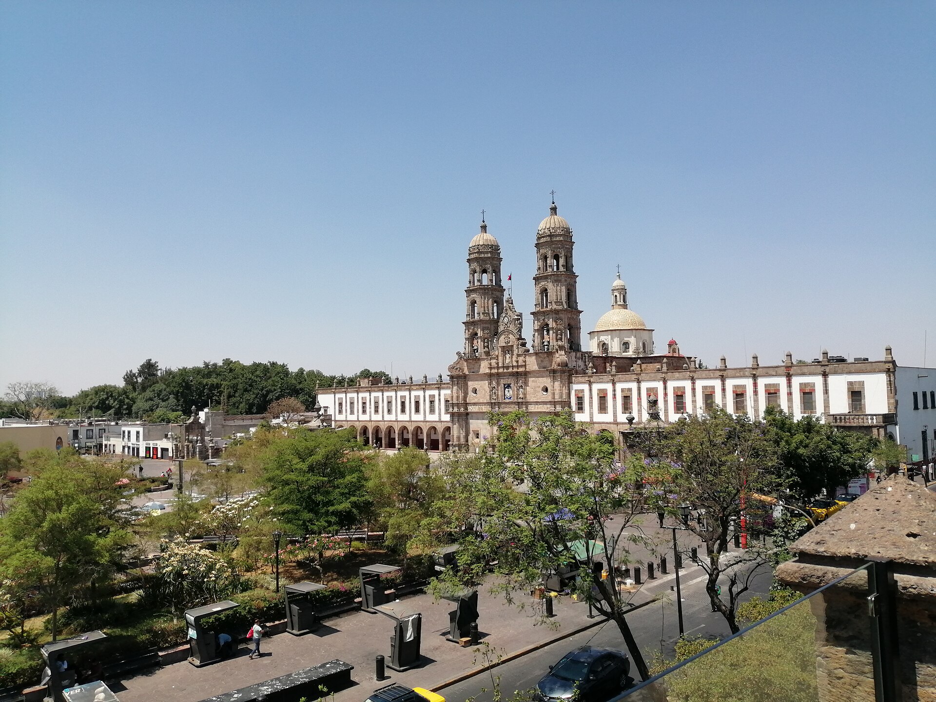 The Basilica of Zapopan and its plaza in Zapopan, Jalisco, Mexico