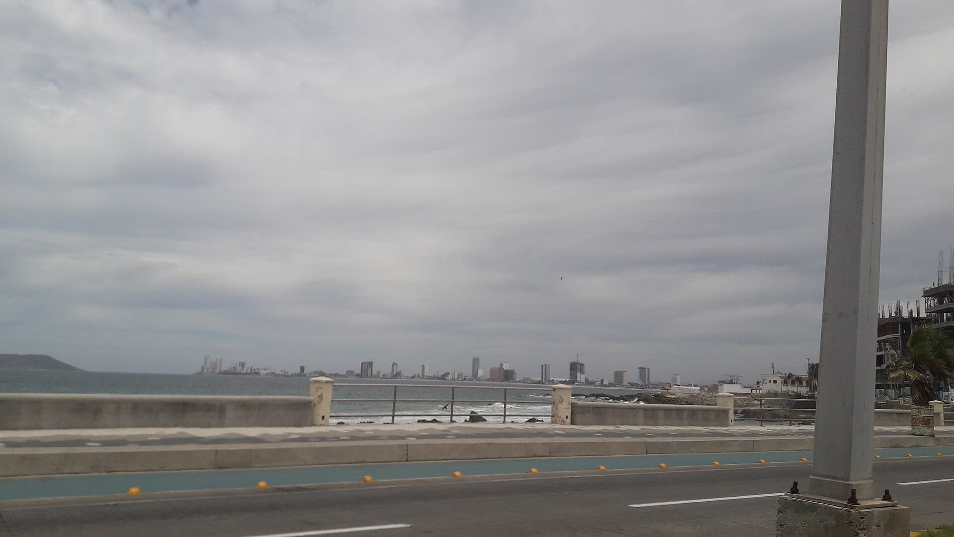 The seafront Malecón of Mazatlán, Sinaloa, with the hotel zone skyline in the distance