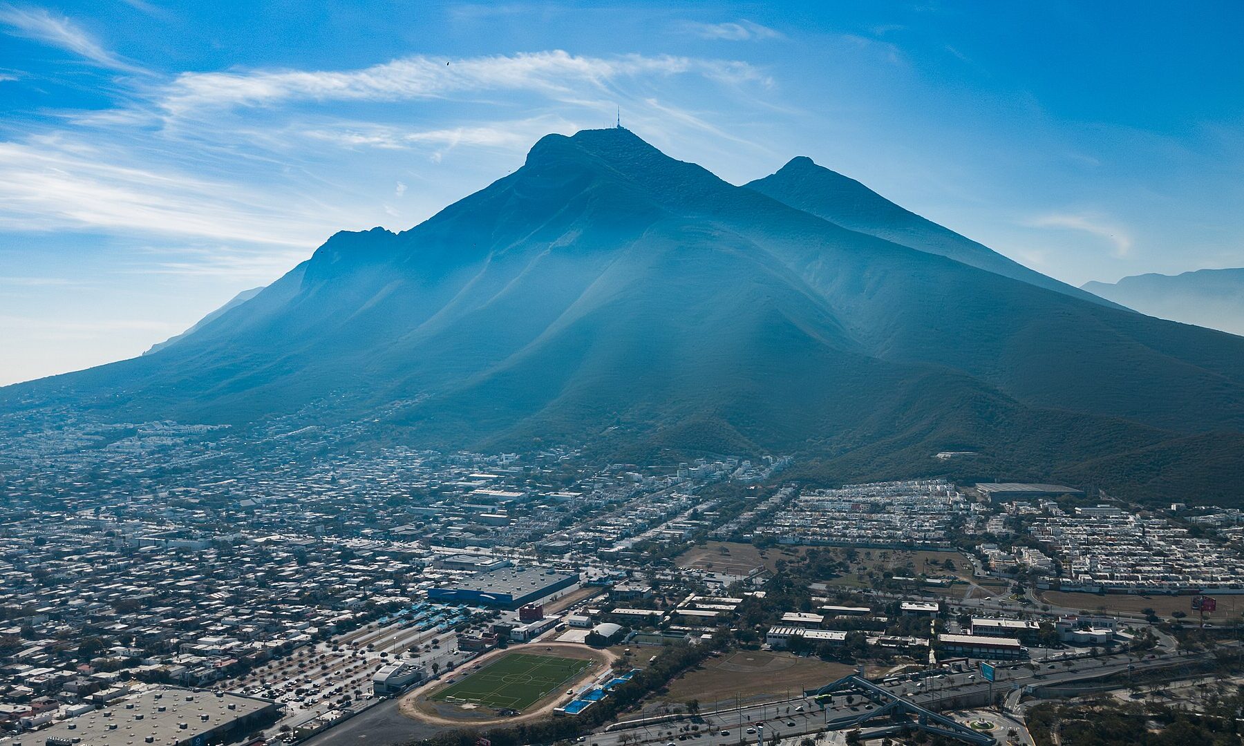 Cerro de la Silla mountain above the Monterrey metropolitan area in Nuevo León
