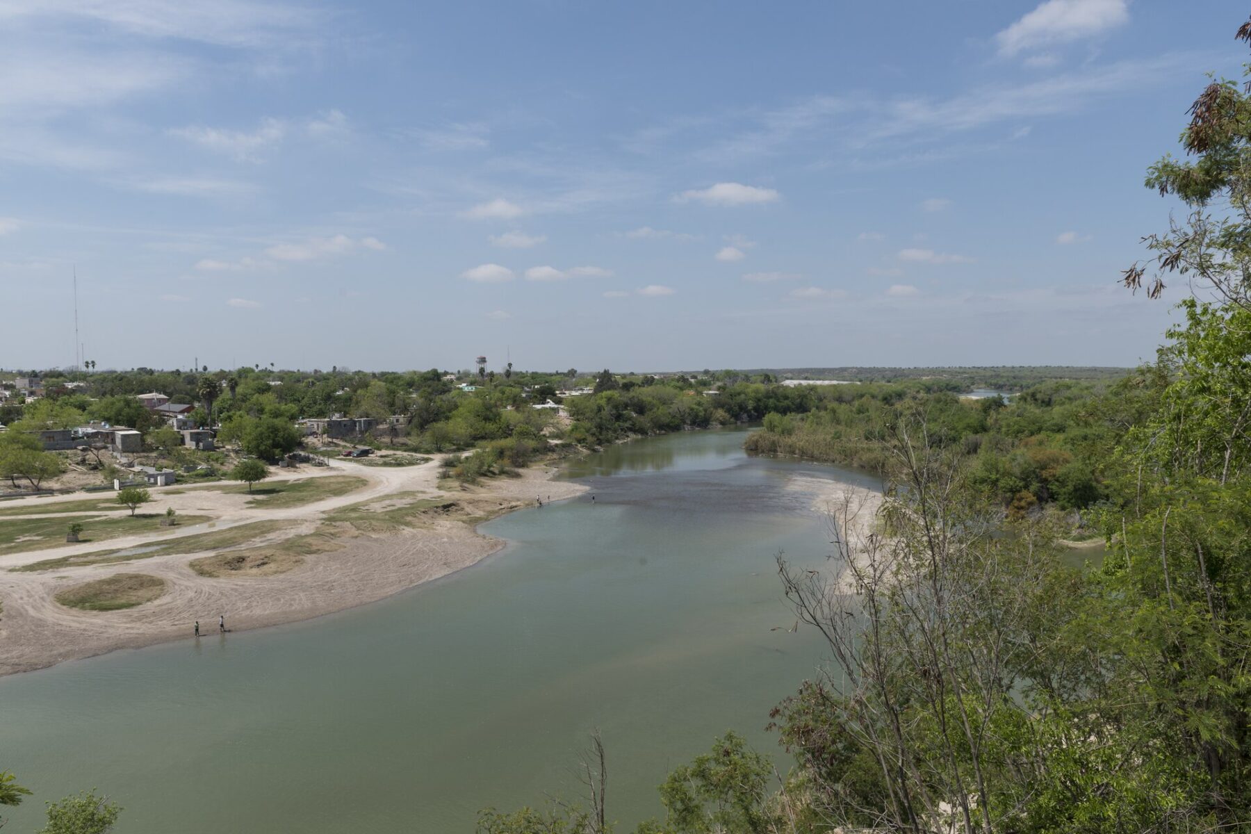 The Rio Grande seen from the bluffs above Roma, Texas, with the Mexican state of Tamaulipas on the far bank