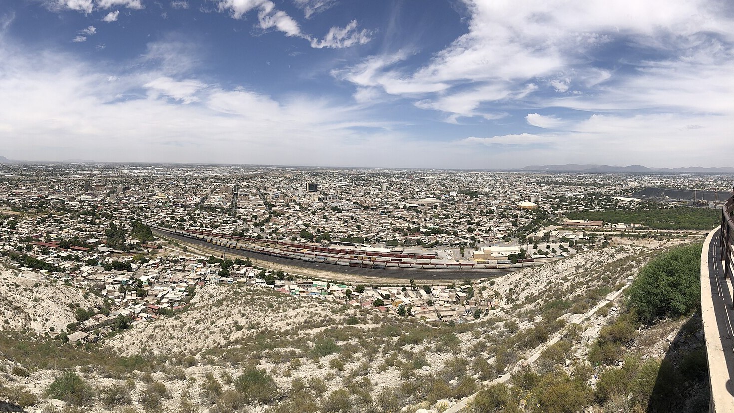Torreón school attack: view over the city of Torreón, Coahuila, in northern Mexico, from the Cerro de las Noas hill
