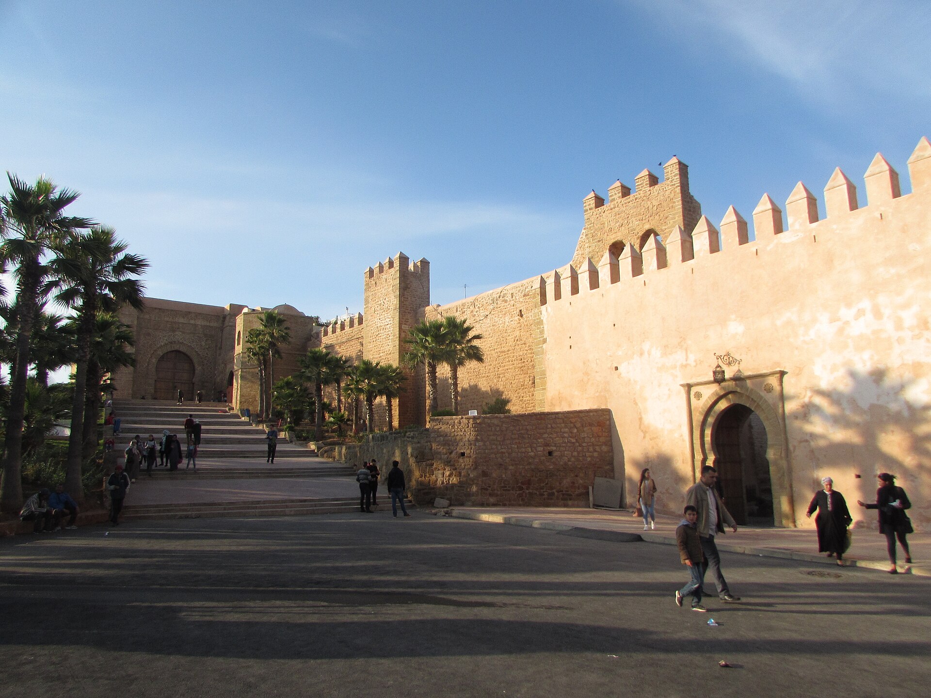 Walls and gate of the Kasbah of the Udayas in Rabat, Morocco