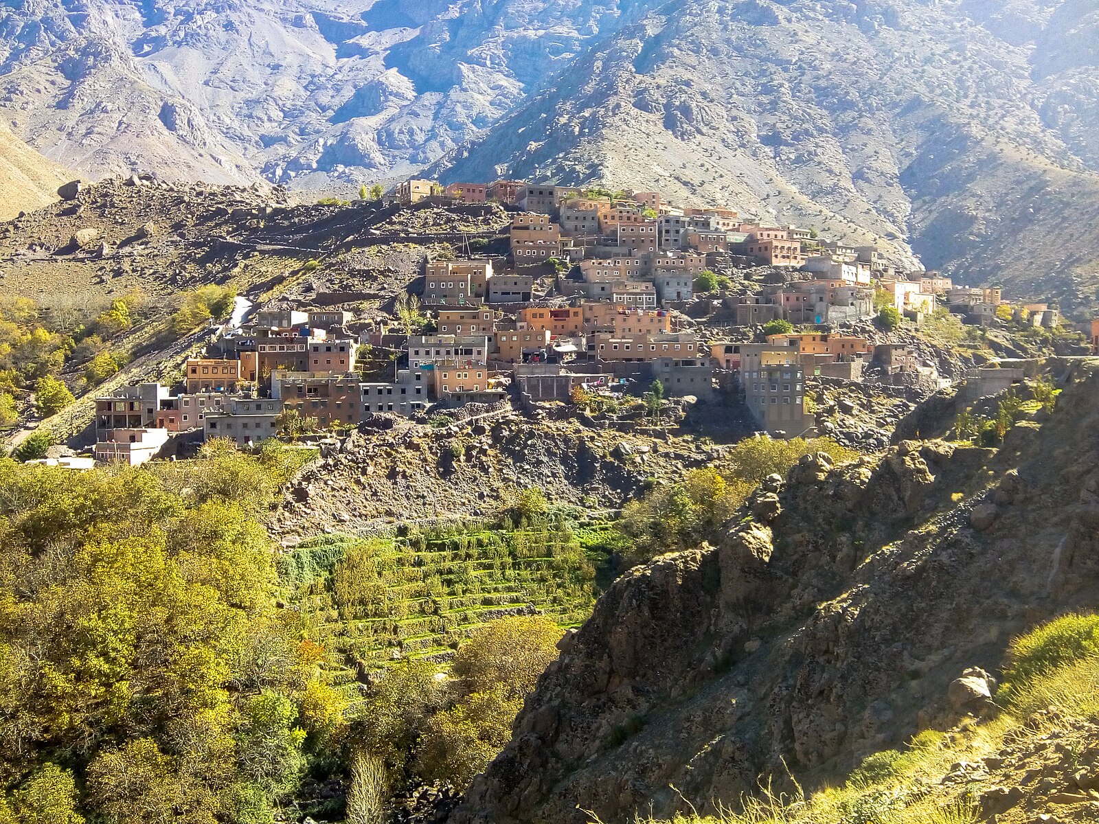 Morocco population and Amazigh languages: Imlil village in the High Atlas Mountains