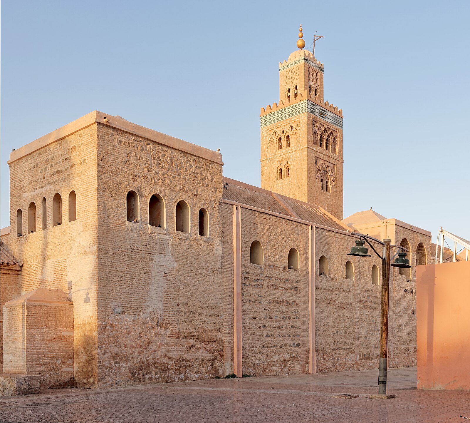 Religion in Morocco: the Kutubiyya Mosque and its minaret in Marrakech at sunset