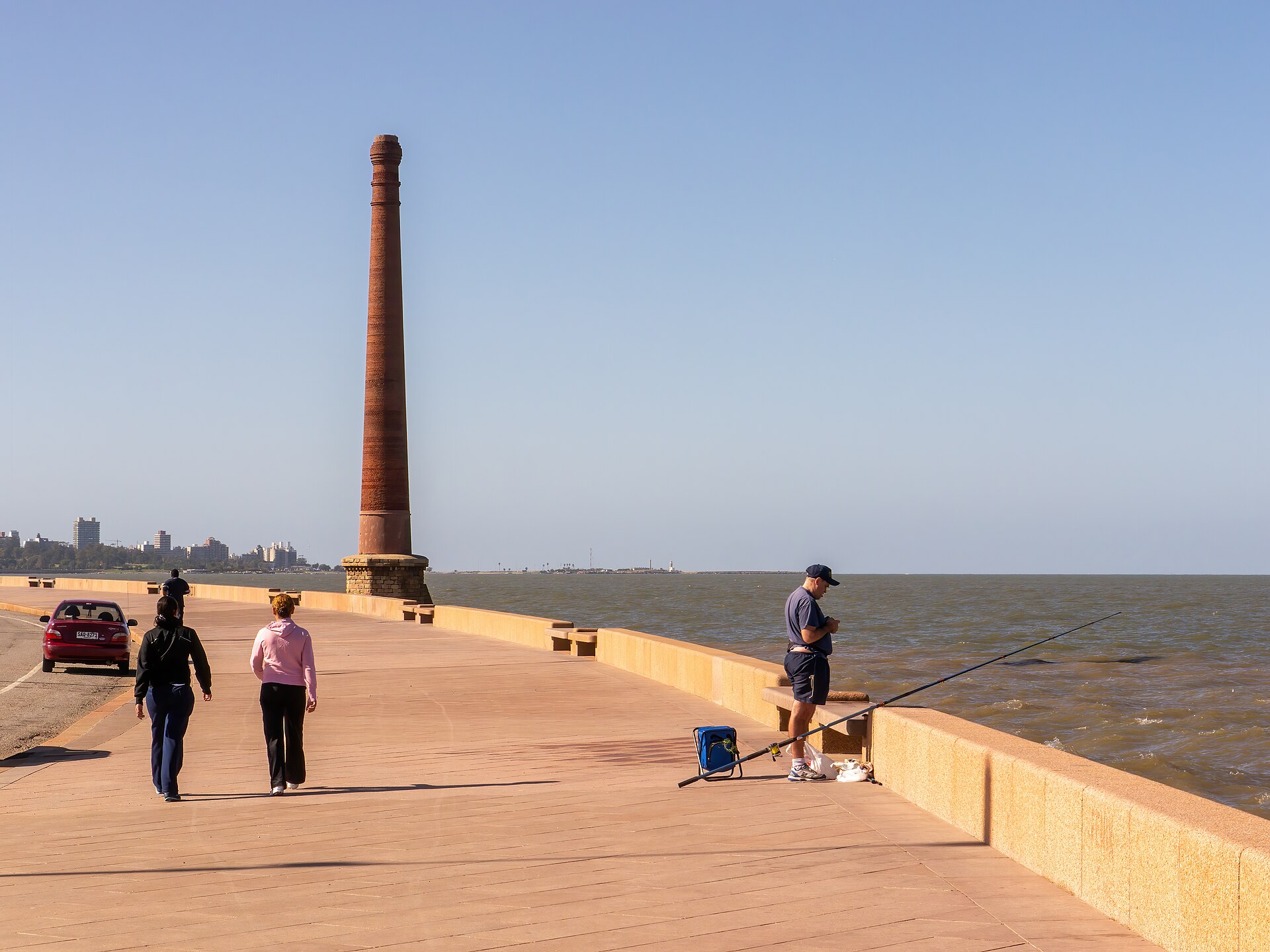 The Rambla waterfront promenade in Montevideo, Uruguay