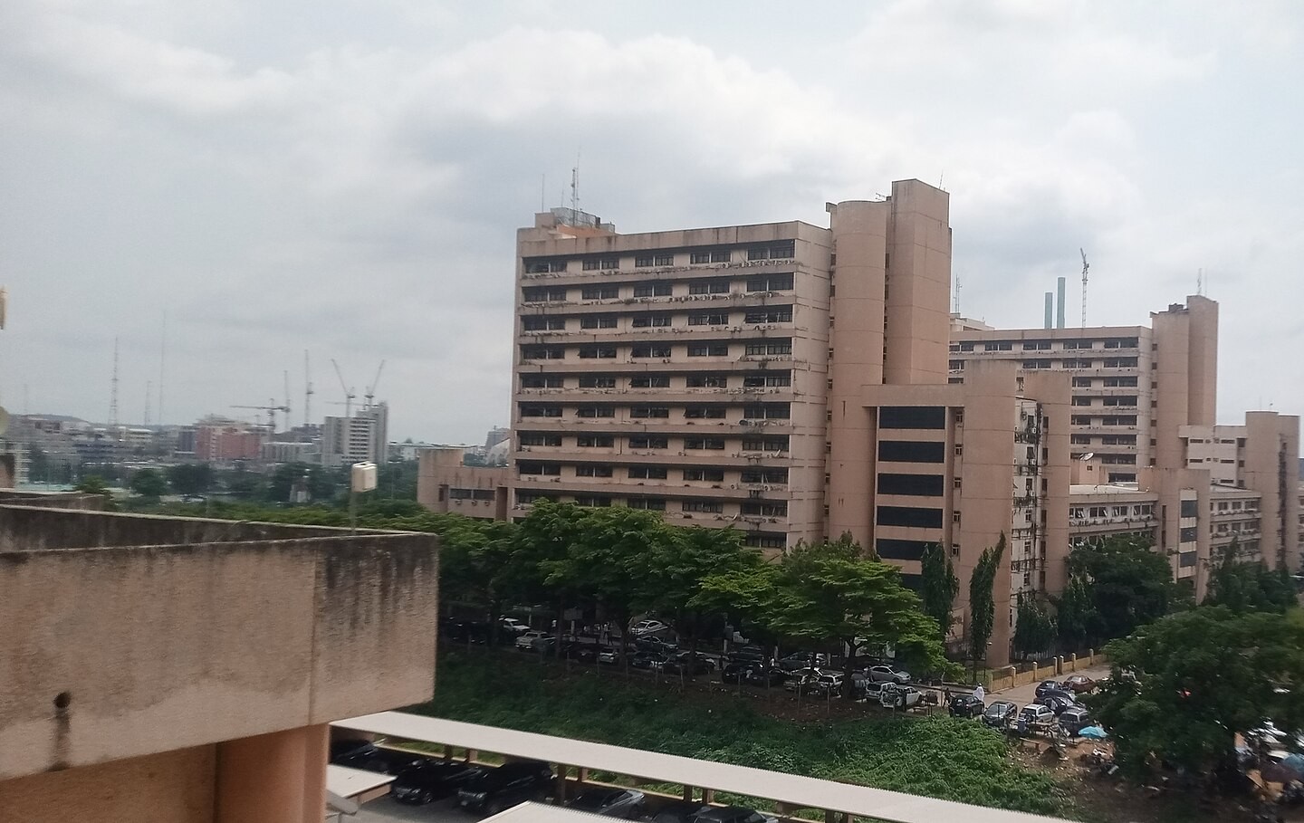 Office towers of the Federal Secretariat complex in Abuja, home to federal government ministries