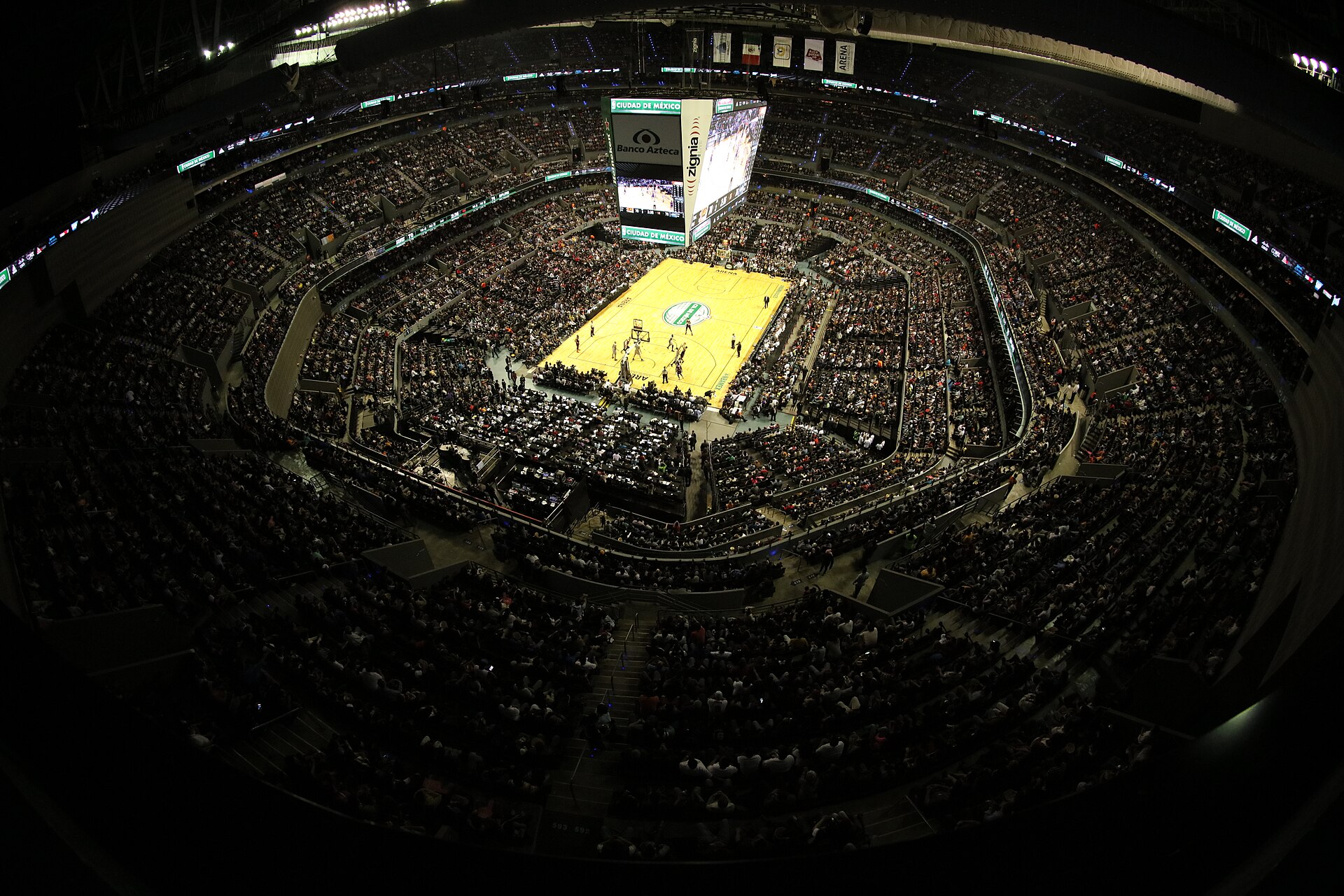 A packed Arena Ciudad de Mexico during an NBA Global Games regular-season game in 2017