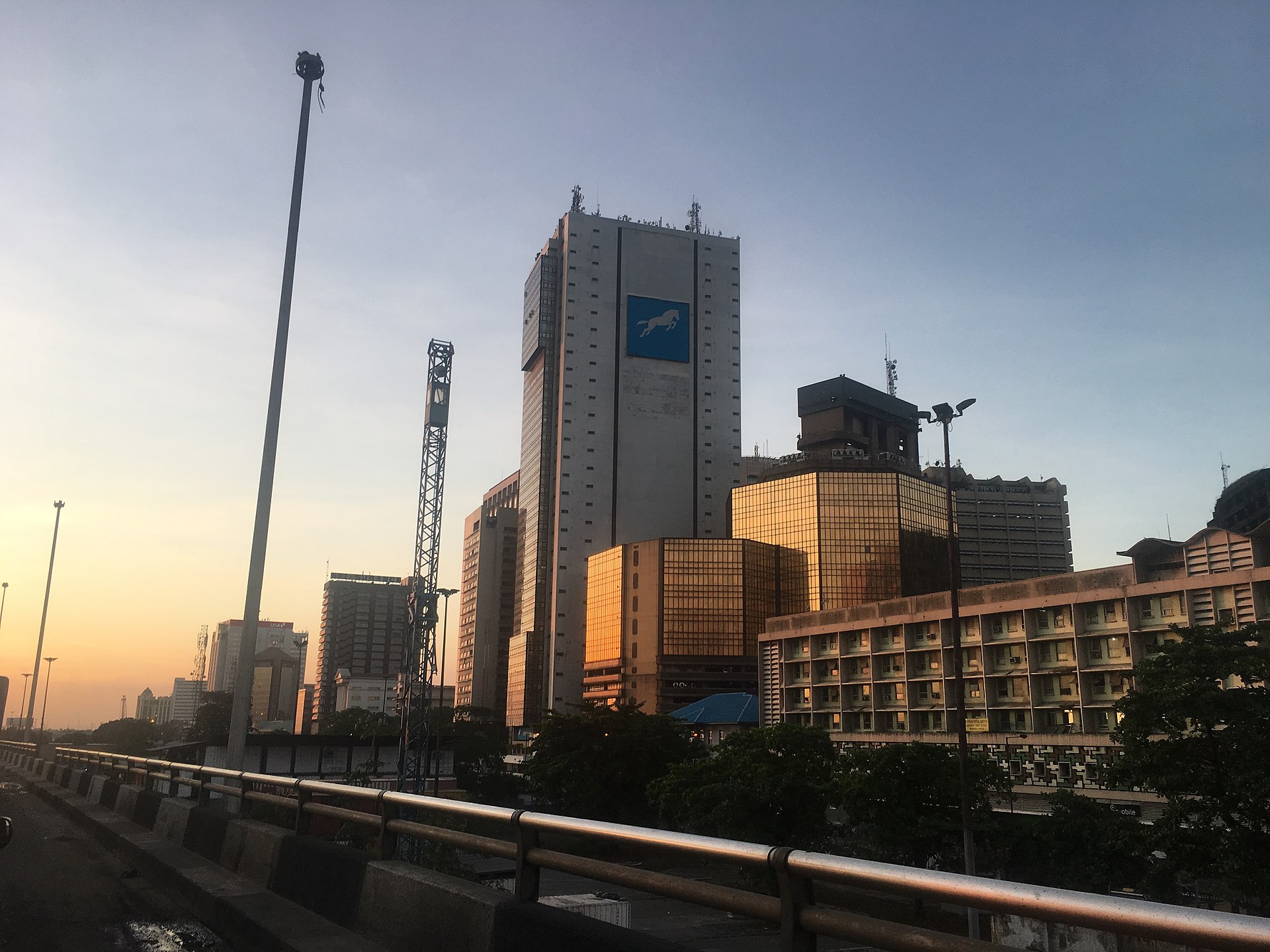 Nigeria economy key players: bank and office towers on Marina Road, Lagos