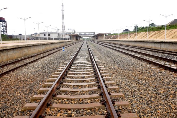 Railway tracks and platforms at the Abeokuta railway terminal in Ogun State, Nigeria