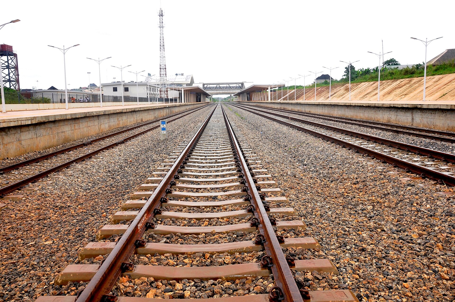 Railway tracks and platforms at the Abeokuta railway terminal in Ogun State, Nigeria