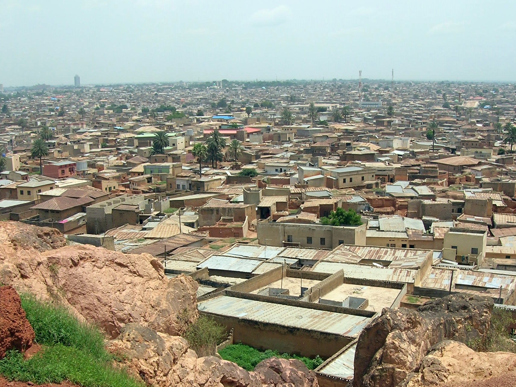 Rooftops of Kano city in northern Nigeria seen from Dala Hill, across the dense city