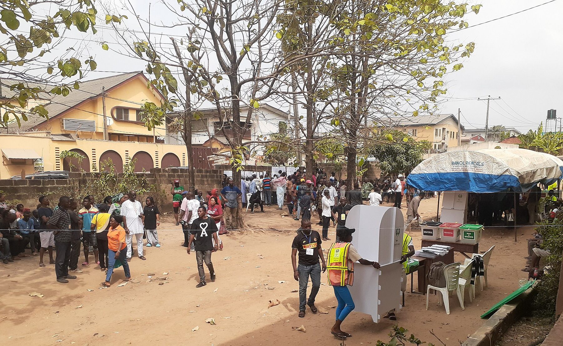 Voters gathered at polling units during Nigeria's 2023 general elections