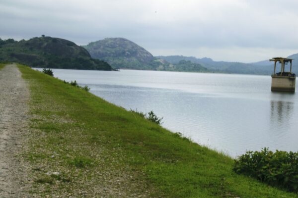 Usman Dam reservoir and granite hills in Bwari, Federal Capital Territory, Nigeria