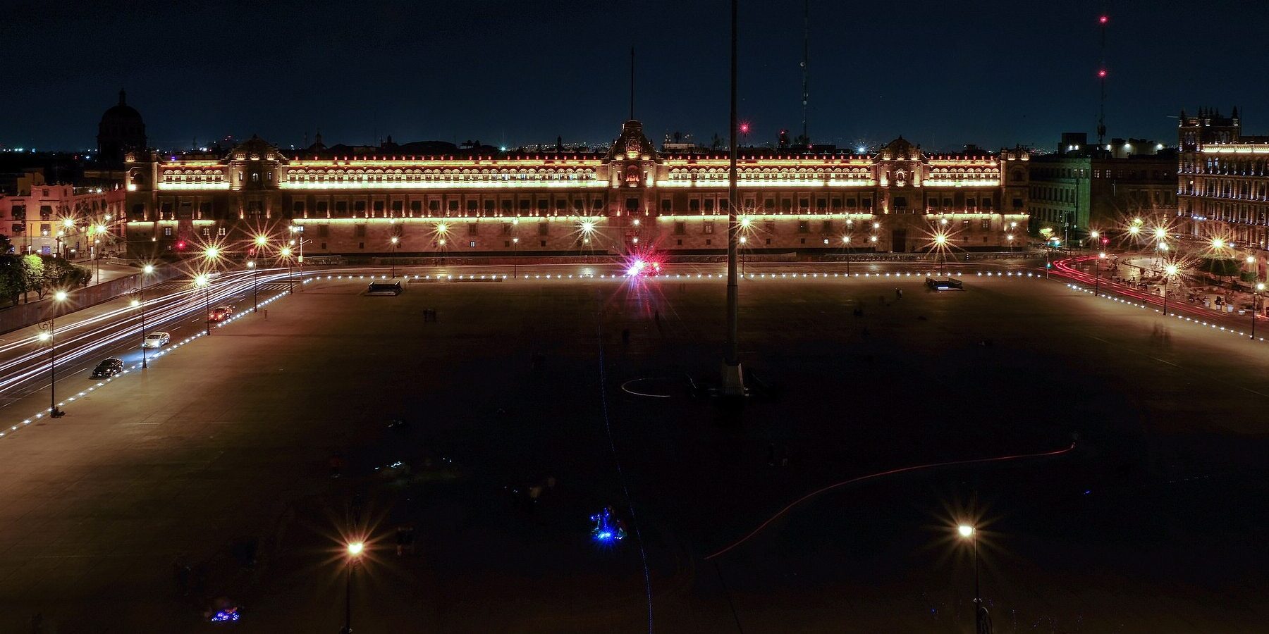 Palacio Nacional, Mexico City, at night