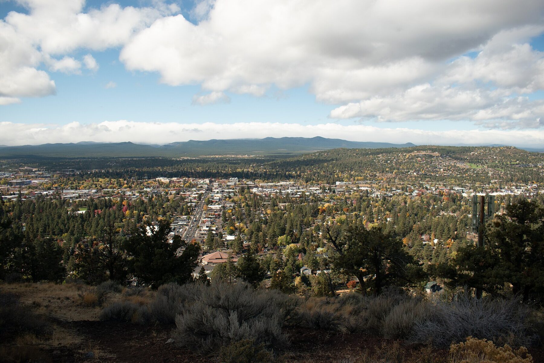 View of Bend, Oregon from Pilot Butte on an autumn day
