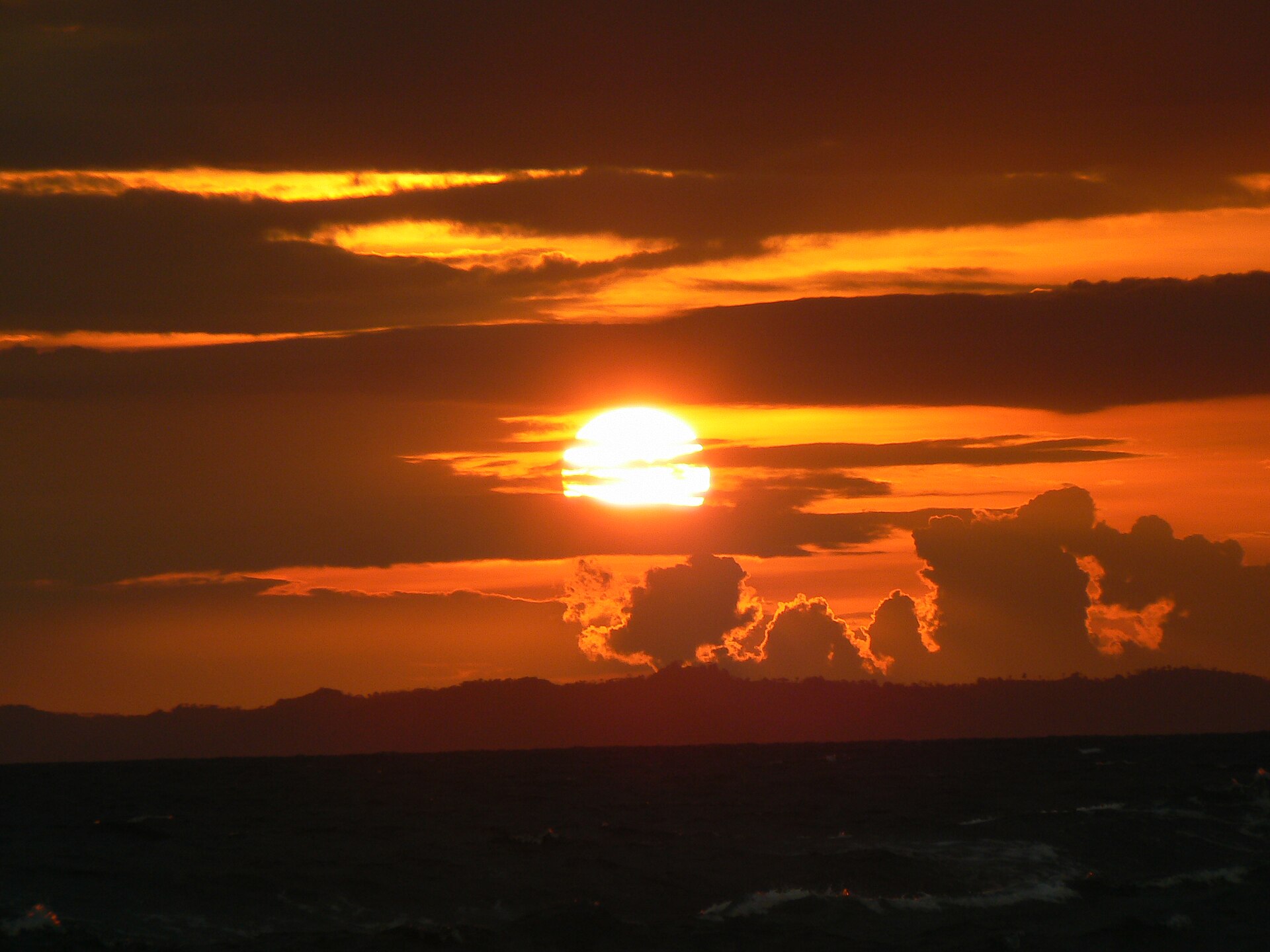 Sunset over the Pacific at Playa La Barqueta, Panama