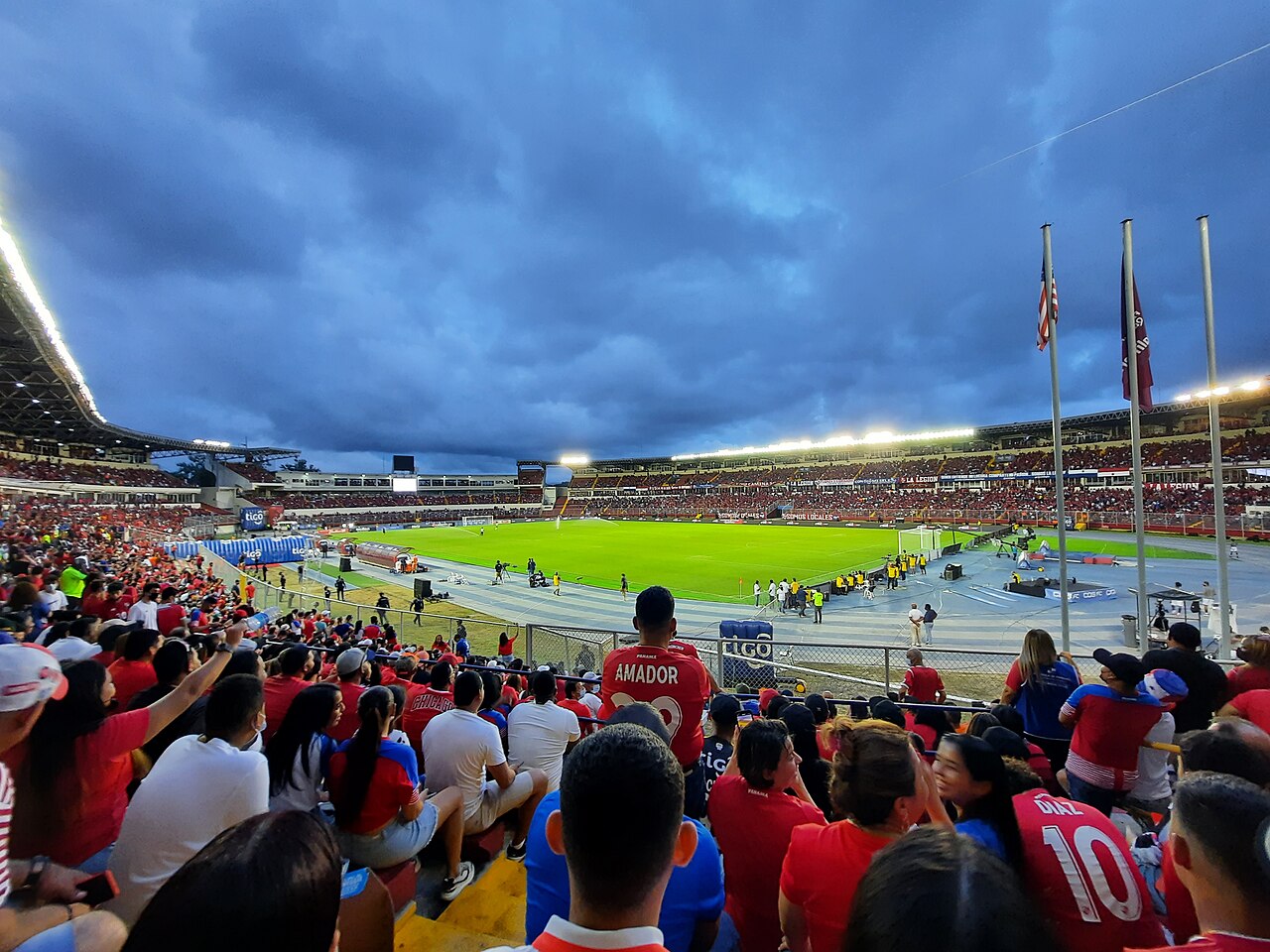 Panama World Cup qualifiers home ground, the Estadio Rommel Fernández in Panama City at dusk
