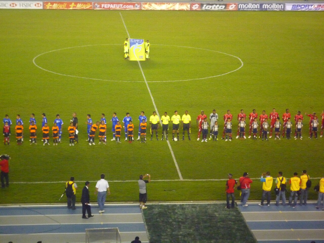 Panama World Cup squad lines up in red before a friendly against El Salvador in Panama City
