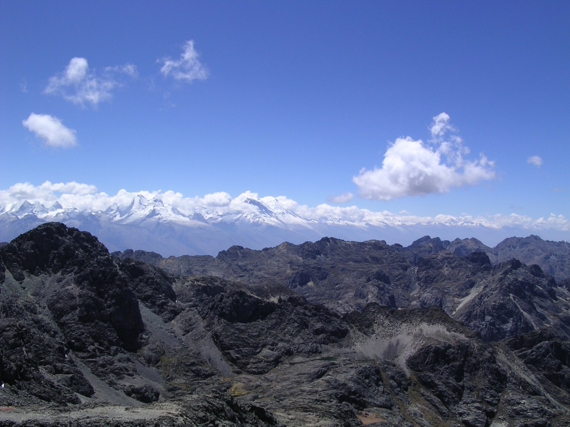 Snow-capped Cordillera Blanca range in the Peruvian Andes