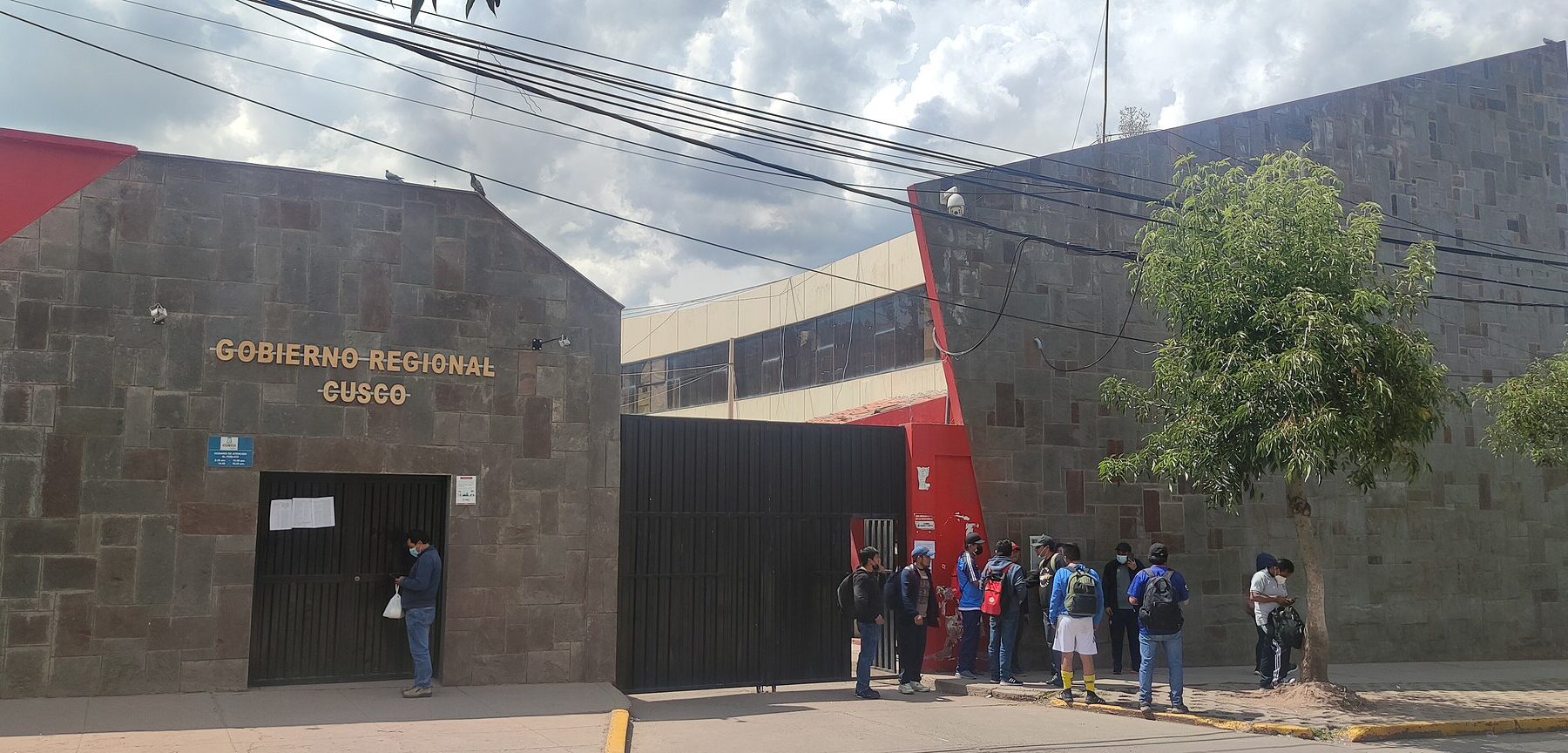 Entrance to the Cusco regional government headquarters in Cusco, Peru