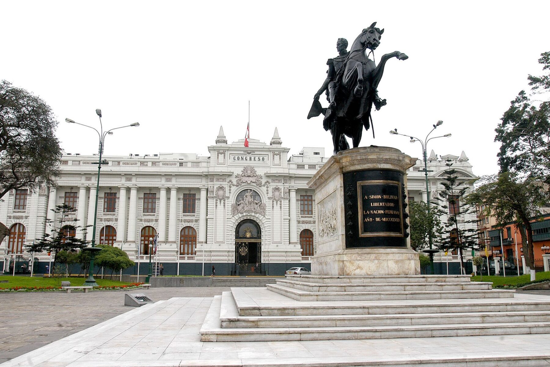 The Legislative Palace of Peru in Lima, seen from Plaza Bolívar