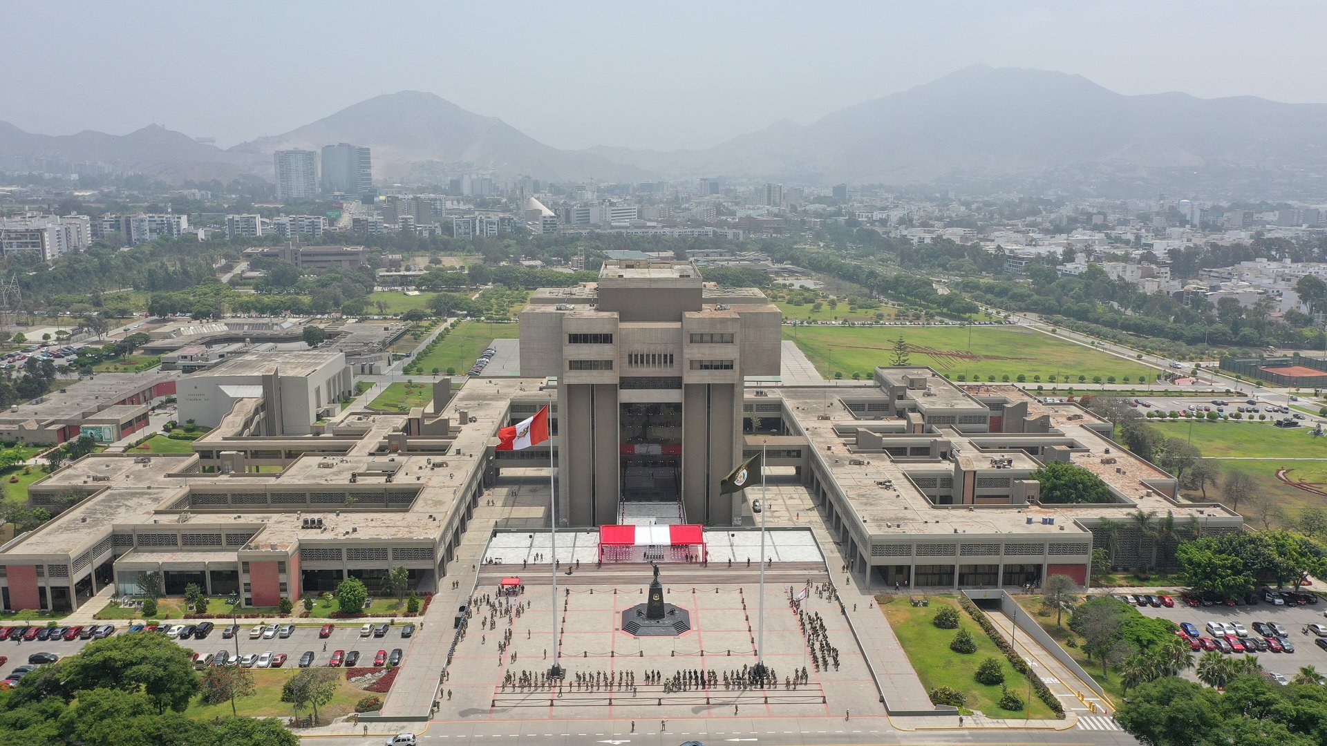 Aerial view of the Peruvian Army General Headquarters in San Borja, Lima
