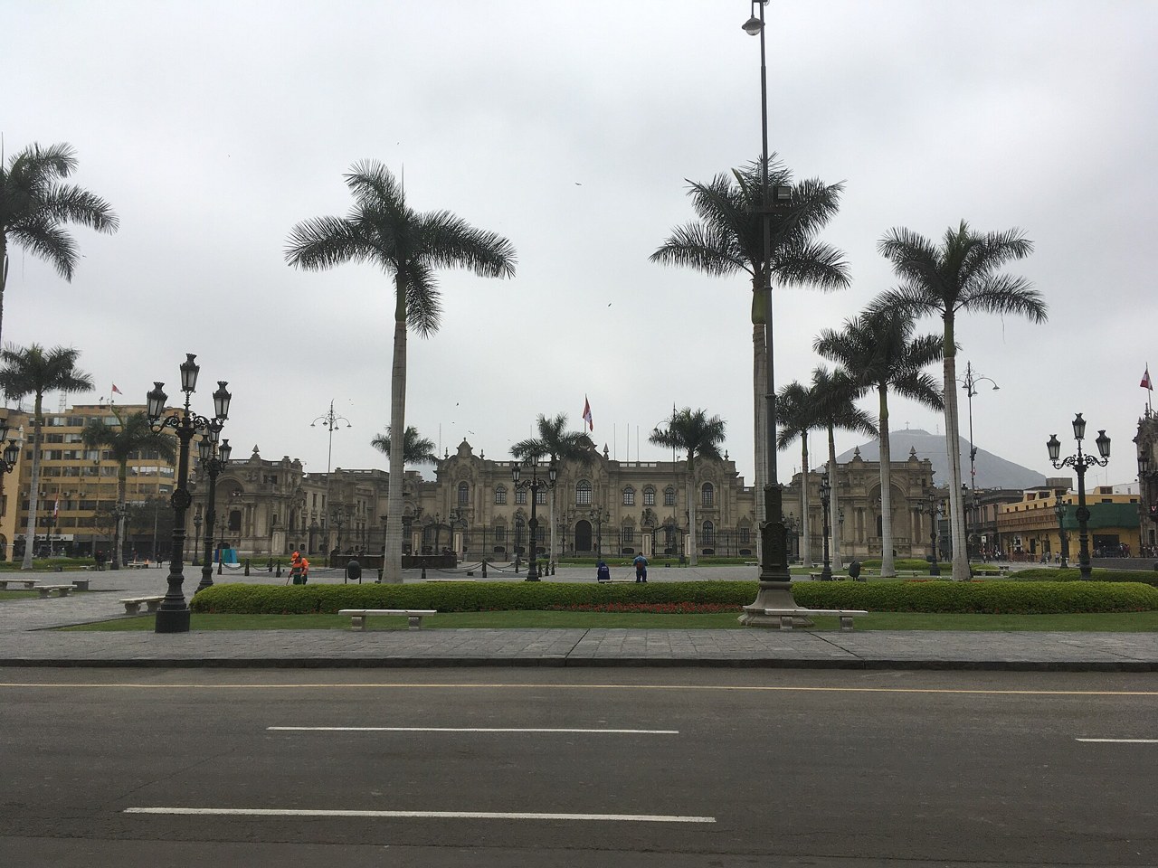 Government Palace seen across the Plaza Mayor in Lima, Peru