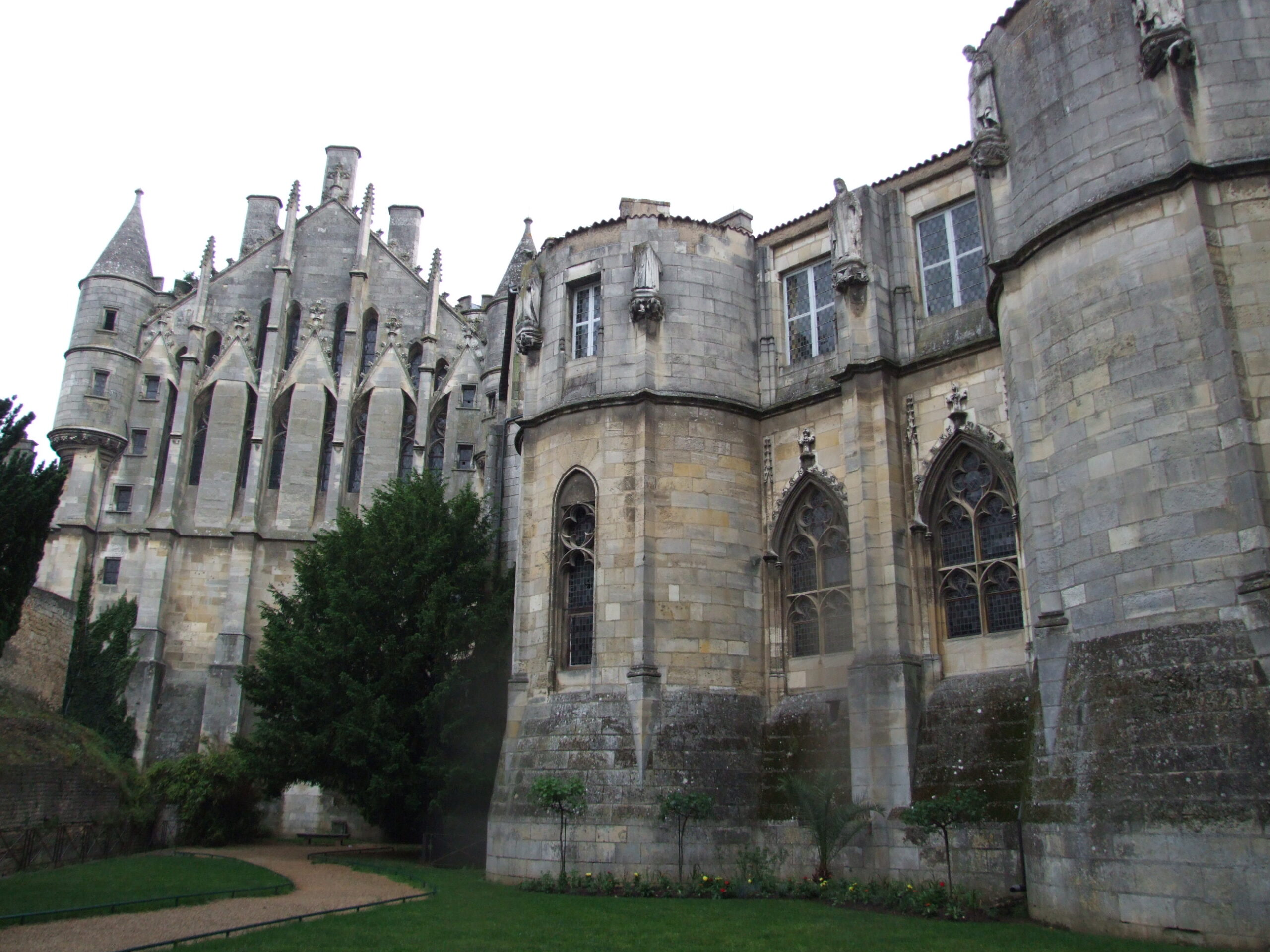 The Gothic eastern facade of the Palais de Justice in Poitiers, western France