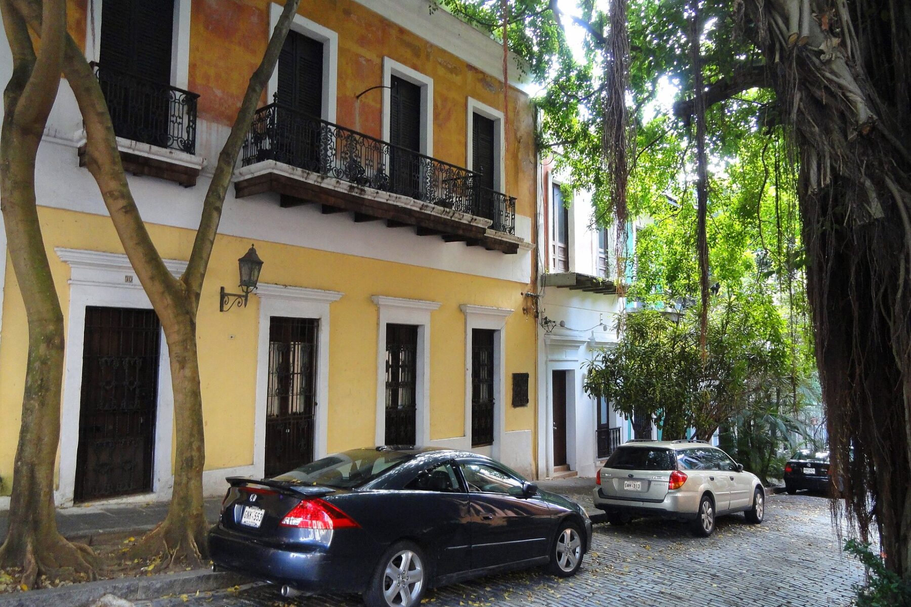 Colonial buildings on a street in Old San Juan, Puerto Rico