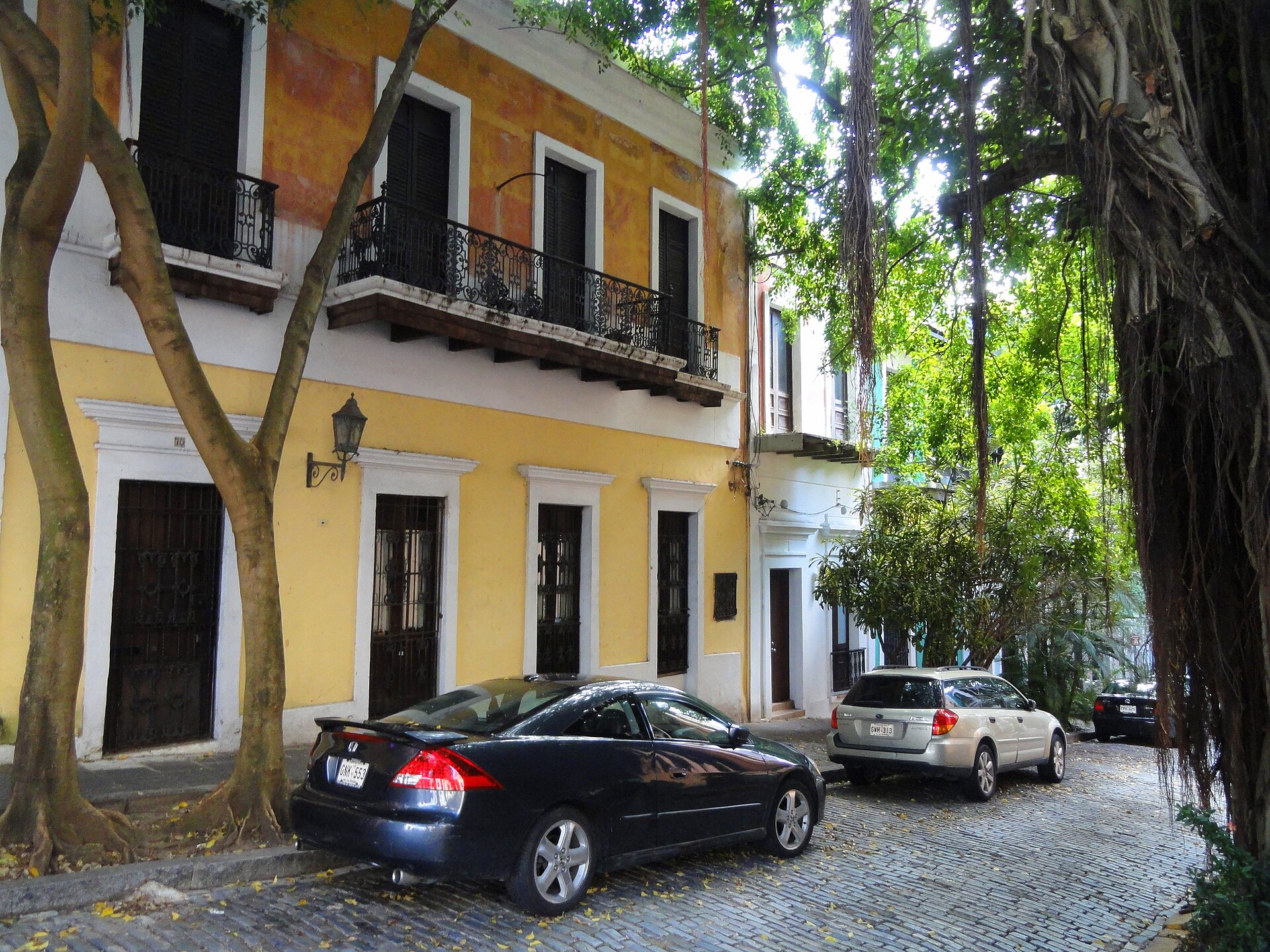Colonial buildings on a street in Old San Juan, Puerto Rico