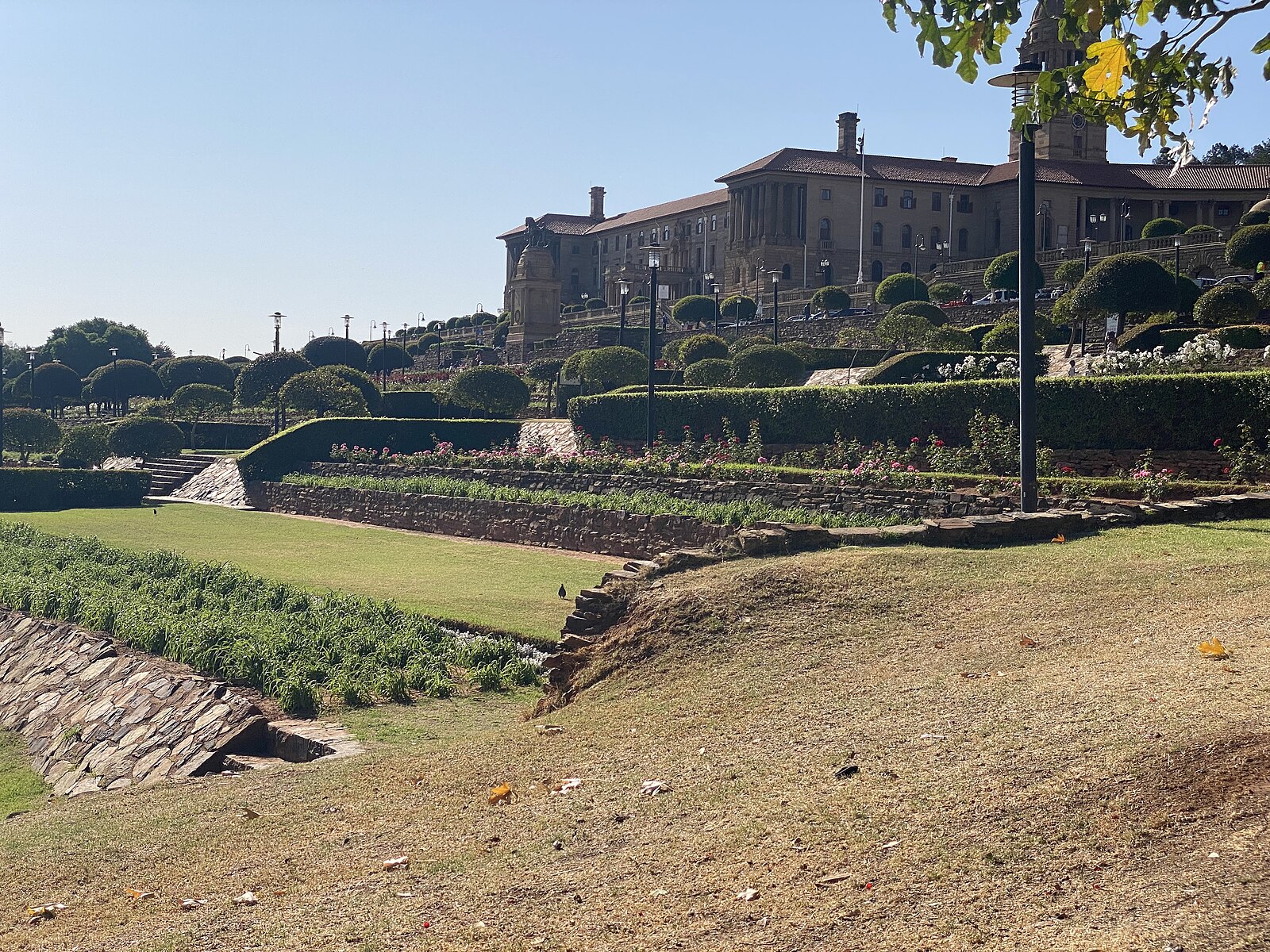 The Union Buildings, seat of the South African presidency, rising above terraced gardens in Pretoria