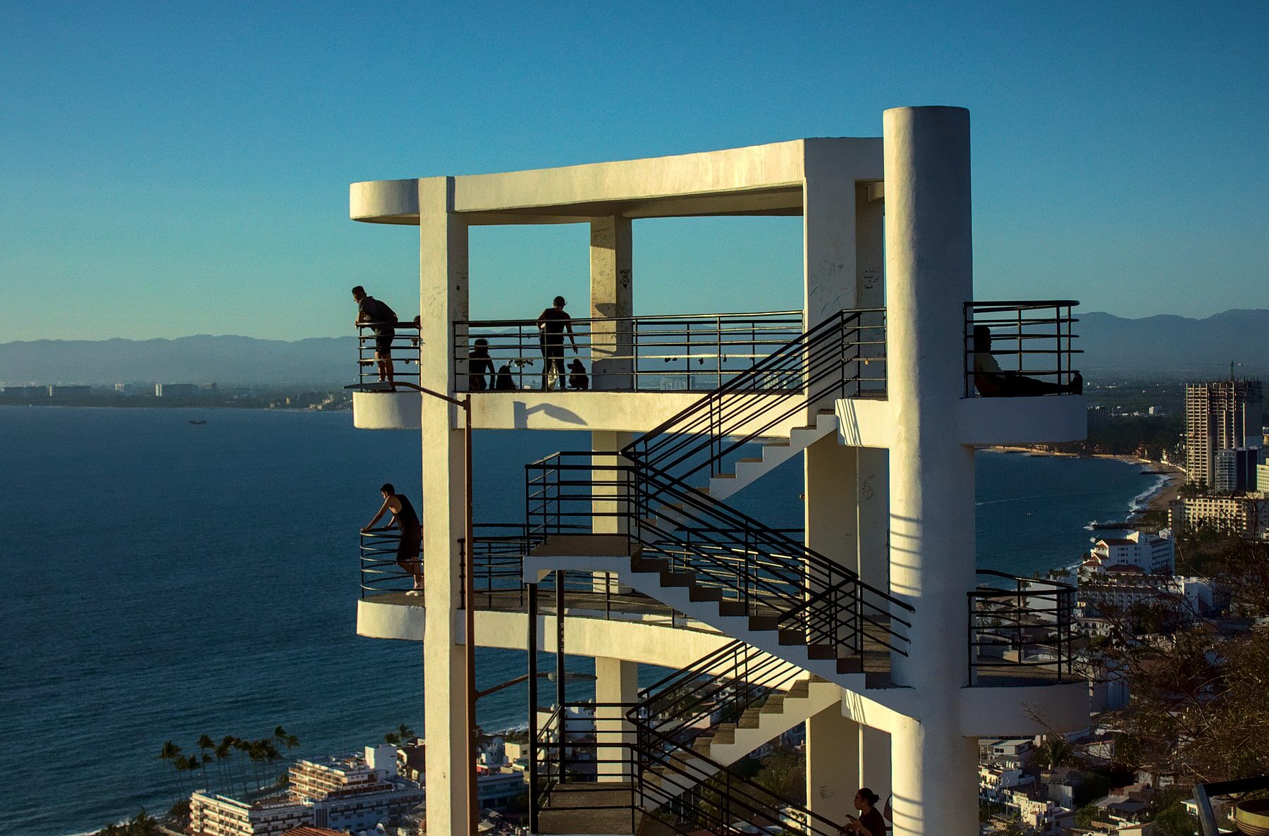 Lookout tower above Puerto Vallarta with the Pacific coast in view, Jalisco, Mexico