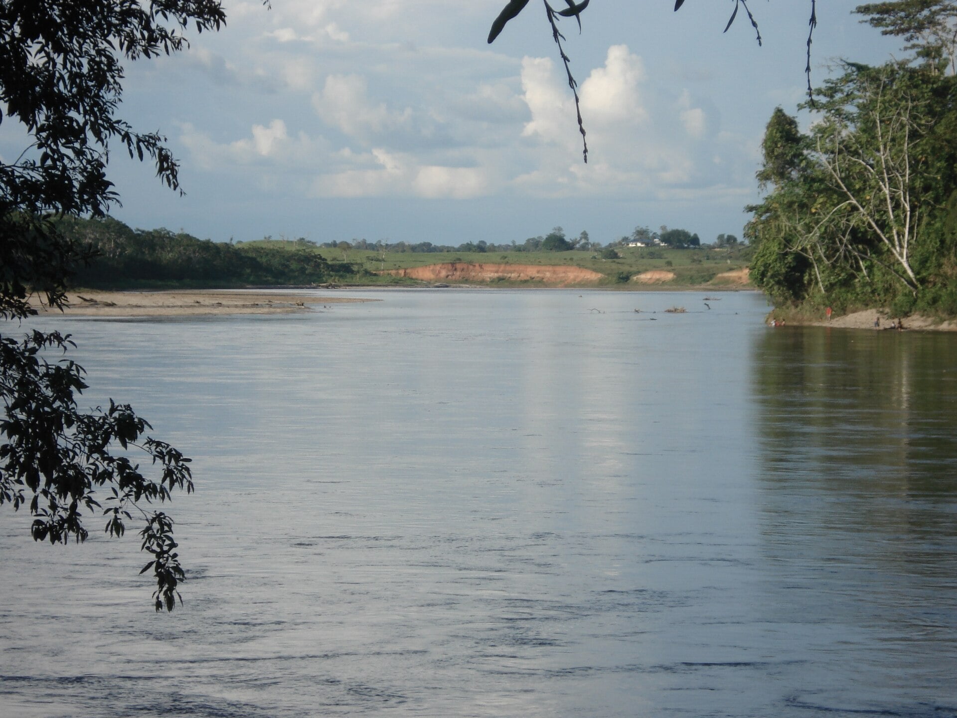 Putumayo River with forested banks at Puerto Asís, Colombia