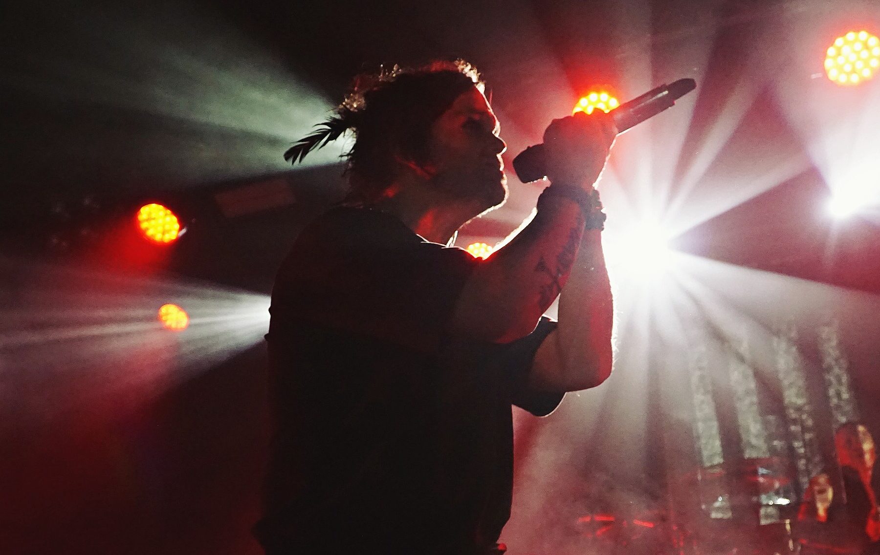 A singer of The Rasmus performing live on stage